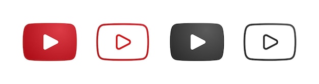 Play-taste youtube you tube videosymbol logo symbol roter banner flacher vektor