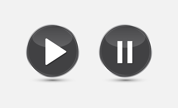 Play- und pause-taste media-player-steuerungssymbol isoliert auf weißem hintergrund vektor-illustration