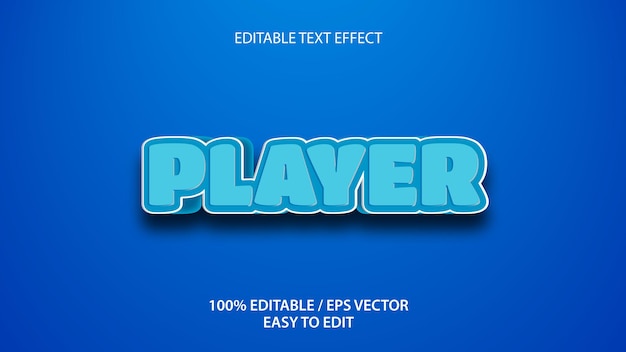 Player-Texteffekt Premium-Vektor-Download