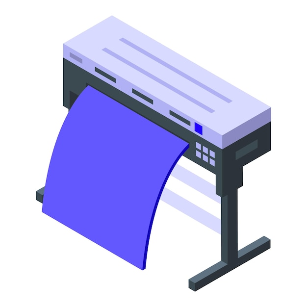 Plotter-digitaldruck-symbol isometrische darstellung des plotter-digitaldruck-vektorsymbols für webdesign isoliert auf weißem hintergrund