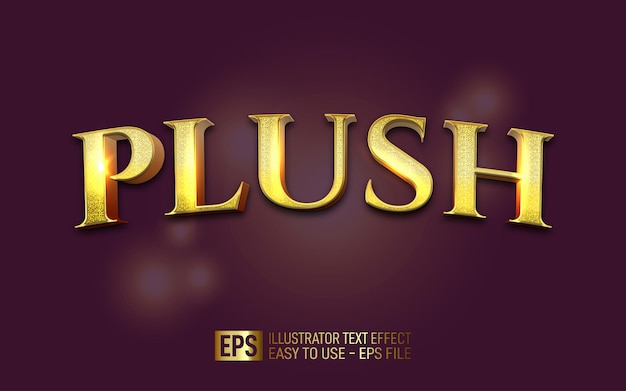 Plüsch 3D-Text bearbeitbare Stileffektvorlage