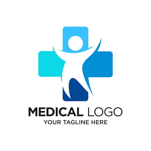 Plus-inspirations-vektor-illustration für das design des logos für medizinische versorgung