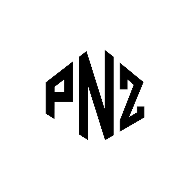 PNZ Buchstaben-Logo-Design mit Polygon-Form PNZ Polygon und Würfel-Form Logo-Design PNZ Hexagon Vektor Logo-Schablone weiße und schwarze Farben PNZ Monogramm Geschäft und Immobilien-Logo