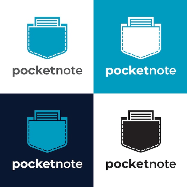 Pocket and Note Illustration Logo Vorlage