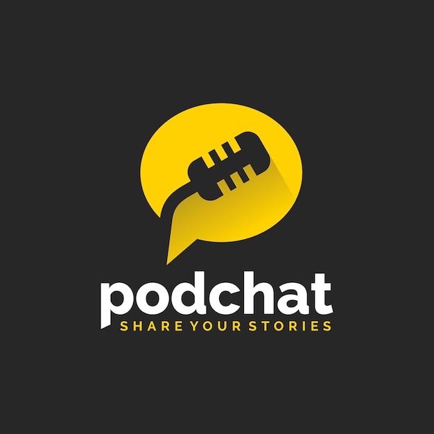 Podcast-chat-logo-design-vorlage