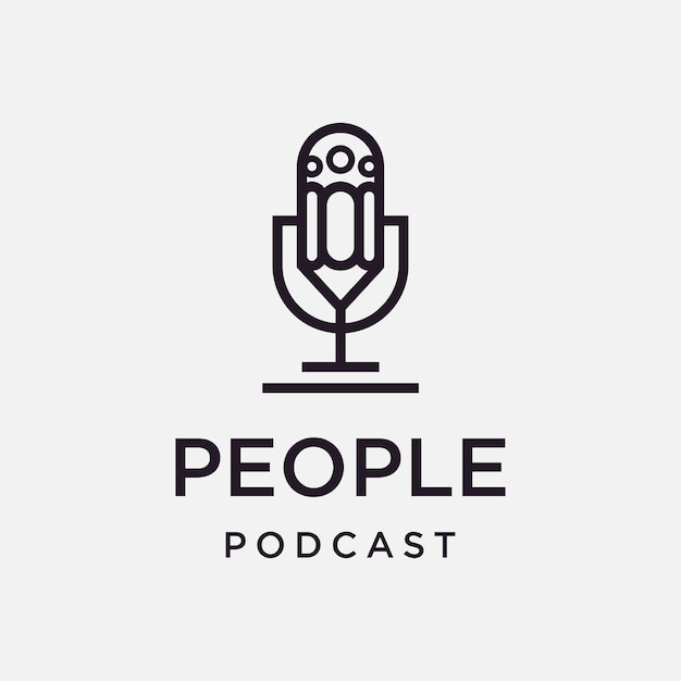 Podcast-Leute-Logo-Design-Vorlage