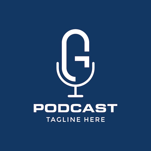 Vektor podcast-logo mit einfachem g-buchstabenkonzept