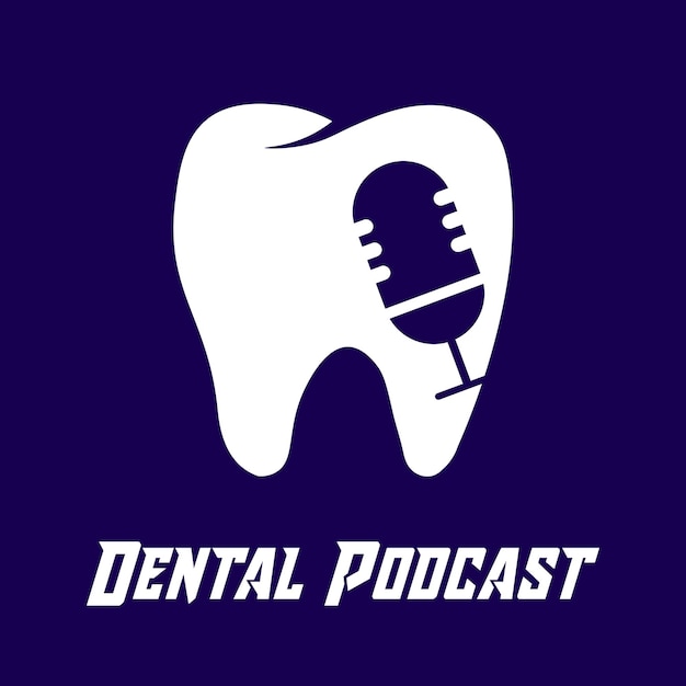 Podcast-logo mit identischem mikrofon, das das markenzeichen ist