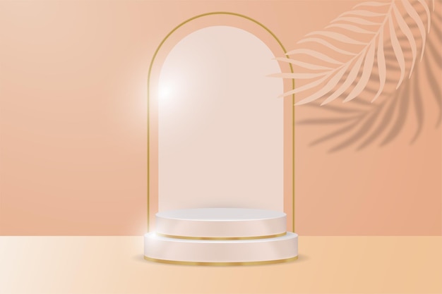 Podium Display Produkt kosmetische Banner, realistischer Stil minimalistisch.