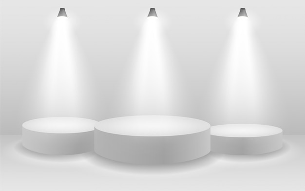 Podium mit Scheinwerfer