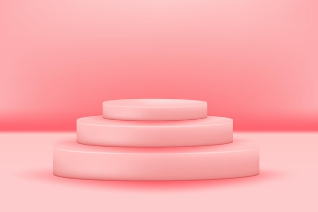 Podium Valentine weich rosa 3D-einfache Illustration