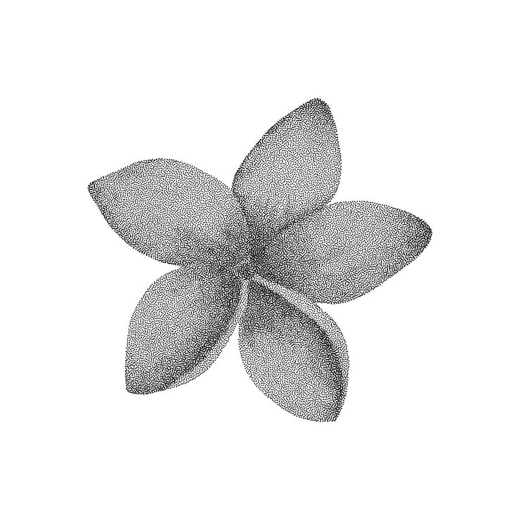 Vektor pointillismus blumenillustration