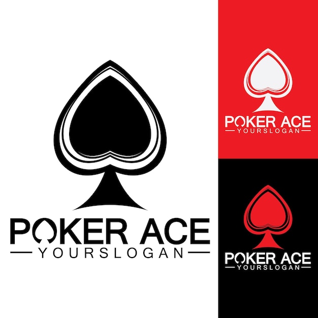 Poker ace spade logo design für casino business gamble card game speculate etcvector