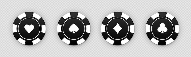 Vektor poker-chips-set für glücksspiele flachdesign vektor eps 10