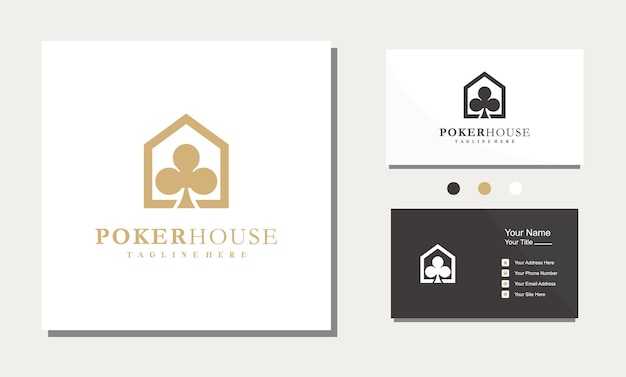 Poker house logo template design vector