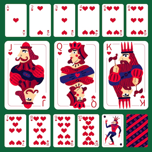 Poker Spielkarten Herz Anzug Set