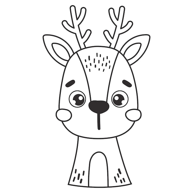 Polarlinie Hirsch Tier isoliert niedliches arktisches Tier Kinder Illustration Cartoon Vektor