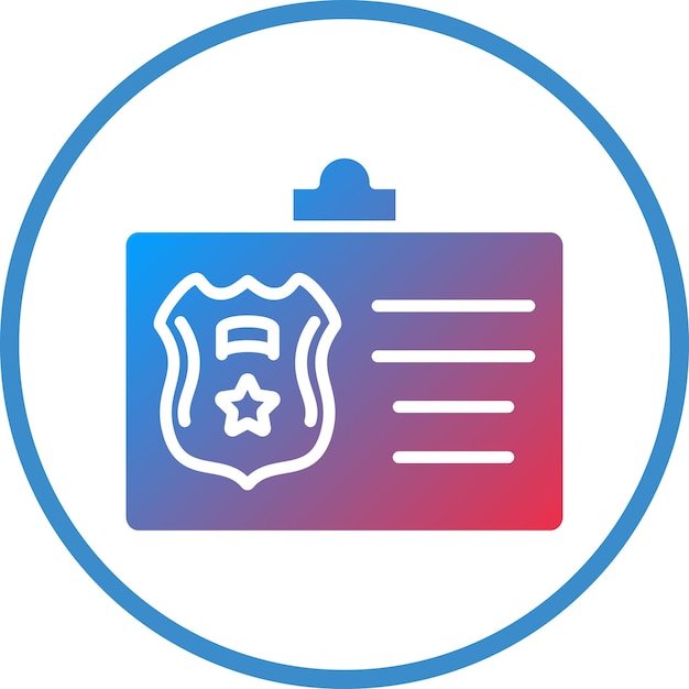 Vektor police id card icon style