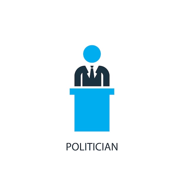Politiker-symbol. logo-element-abbildung. politikersymboldesign aus 2 farbiger sammlung. einfaches politikerkonzept. kann im web und mobil verwendet werden.