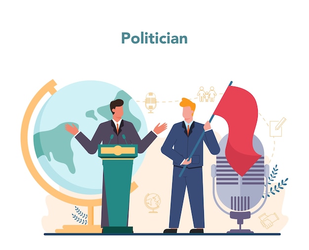 Vektor politikerkonzept wahl- und regierungsidee