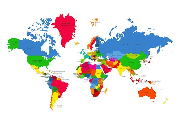 Vektor politische karte der welt