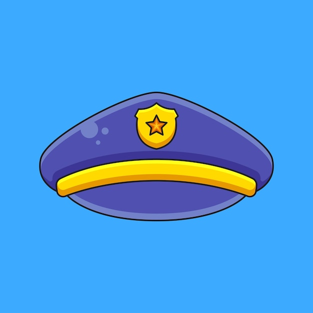 Polizei hat niedliche cartoon-doodle-symbol-illustration