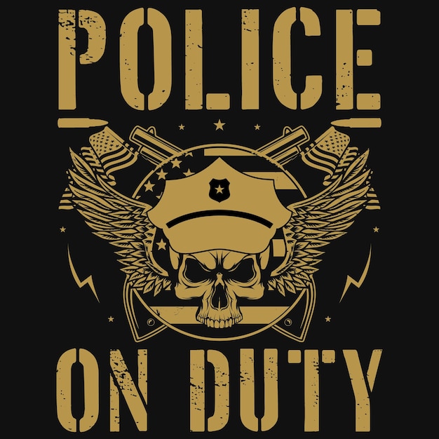 Polizei im dienst t-shirt-design