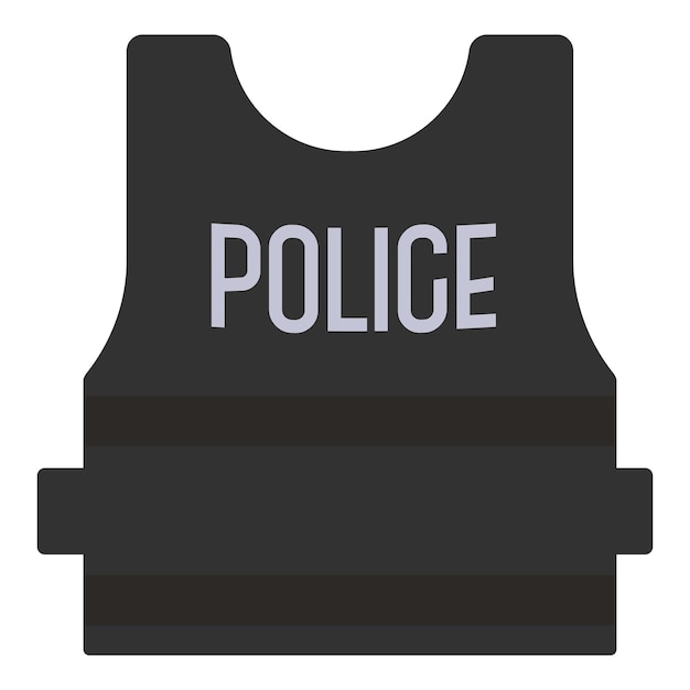 Vektor polizei kugelsicheres symbol cartoon-vektor uniform des sicherheitsbeamten der polizei