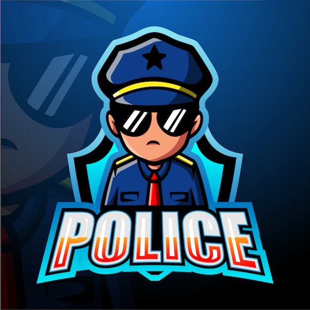 Polizei Maskottchen Esport Illustration