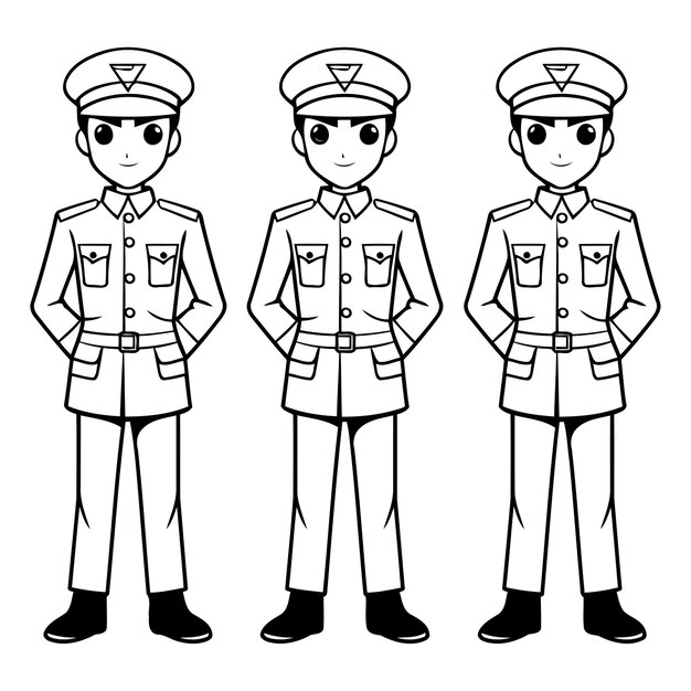 Vektor polizeibeamter in uniform cartoon-illustration eines polizisten in uniform