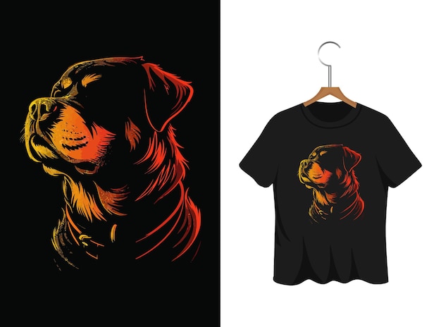 Vektor polizeihund silhouette illustration t-shirt design kunstwerk