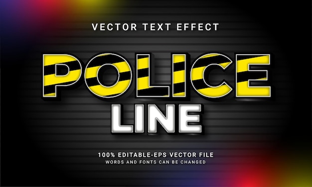 Polizeilinie 3d textart-effekt themenorientierter polizist
