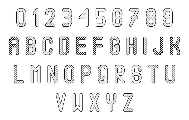 Vektor polkadot-buchstaben vektoralphabet