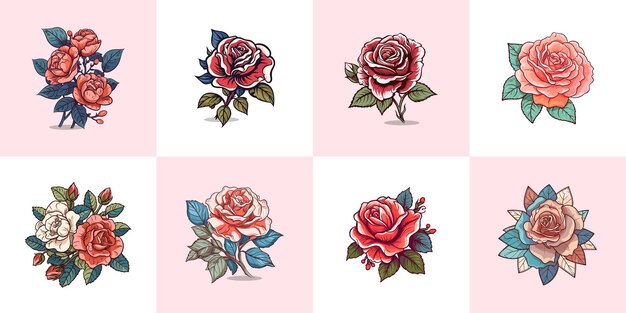 Polyantha Rose Vektor-ClipArt-Illustration