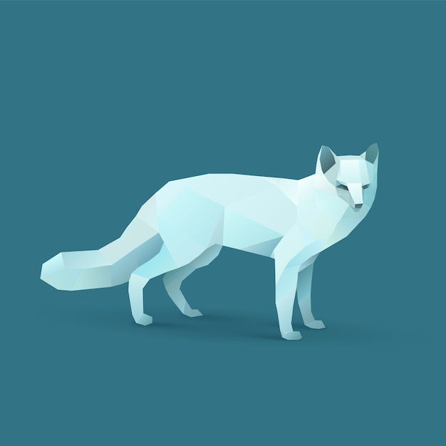 Polygon-illustration von polarem fox