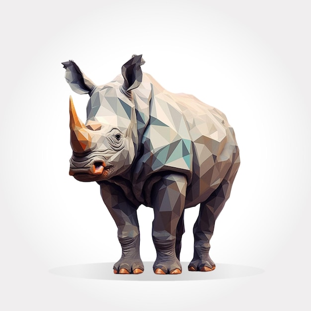 Vektor polygon safari animal_rhino