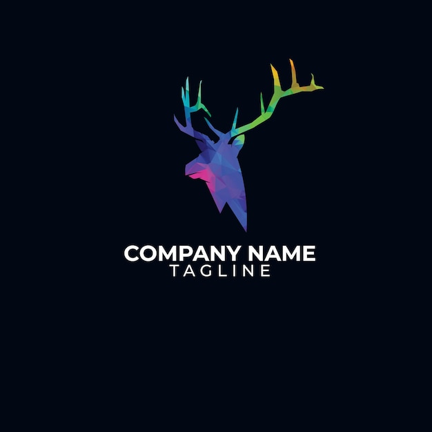 Polygonal deer-logo-vektor