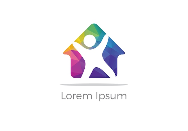 Polygonal Happy Home Immobilien Bauunternehmen Vektor Logo-Symbol