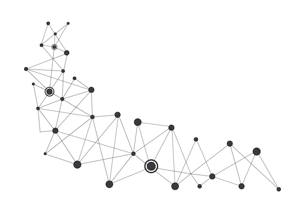 Vektor polygonal mit verbindungspunkten und linien