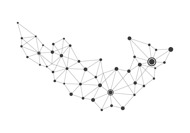 Polygonal mit verbindungspunkten und linien