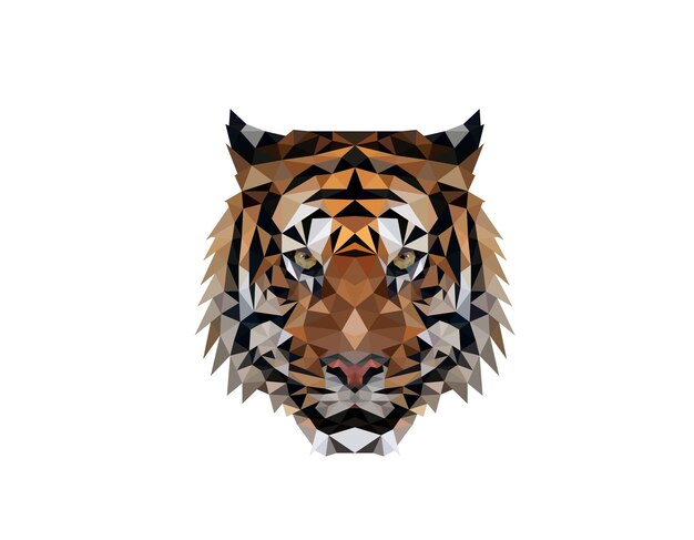 Polygonale tigerkopf-logo-design-illustration