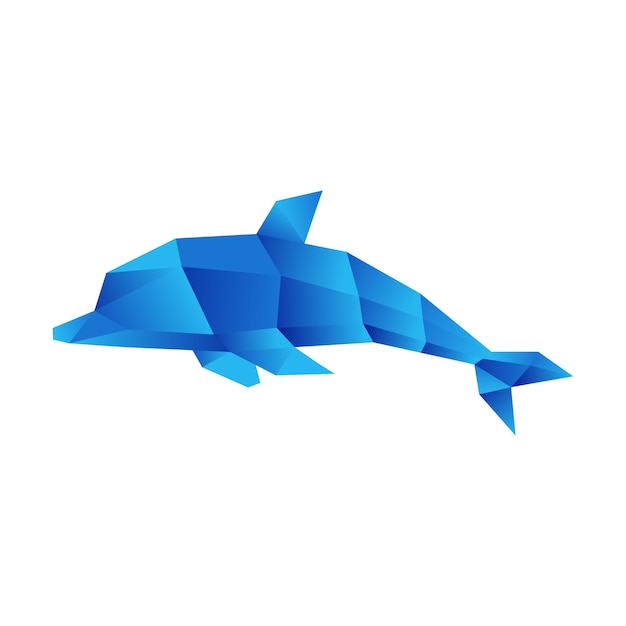 Polygonaler delphin-logo-designvektor