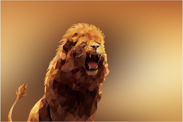 Polygonaler geometrischer Lion Animal Background