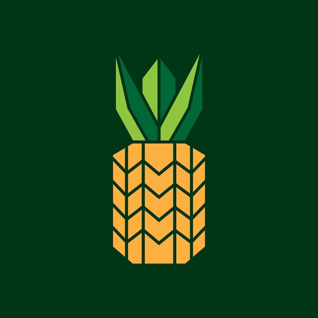 Polygonaler moderner flacher logo-designvektor der frischen fruchtananas