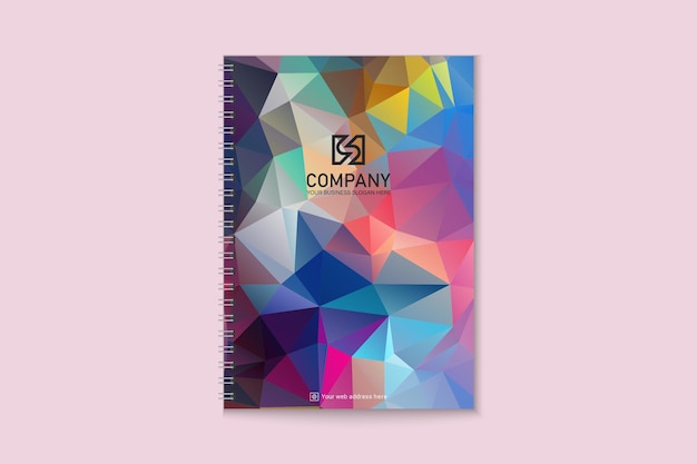 Polygonales notebook-cover-template-design