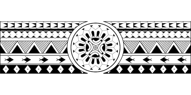 Vektor polynesisches tattoo-design um den arm wickeln muster eingeborener samoaner