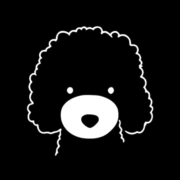 Vektor poodle schwarz-weiß-isolierte icon vektor-illustration