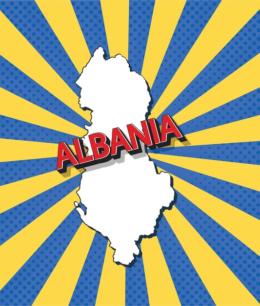 Pop-art-karte von albanien