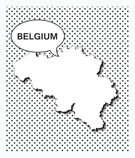 Vektor pop-art-karte von belgien