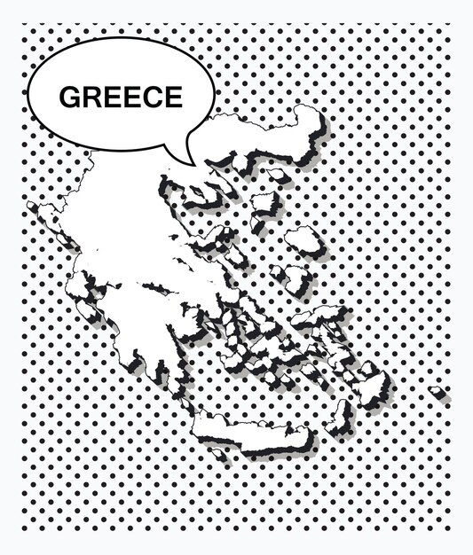 Vektor pop-art-karte von griechenland